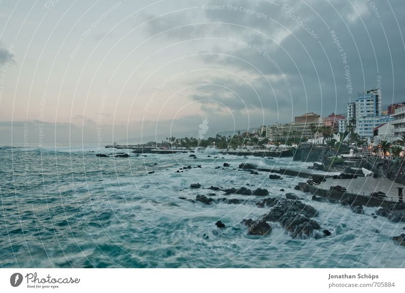 Puerto de la Cruz / Tenerife XXXIX Environment Nature Landscape Small Town Outskirts Populated Threat Canaries Atlantic Ocean Waves Long exposure