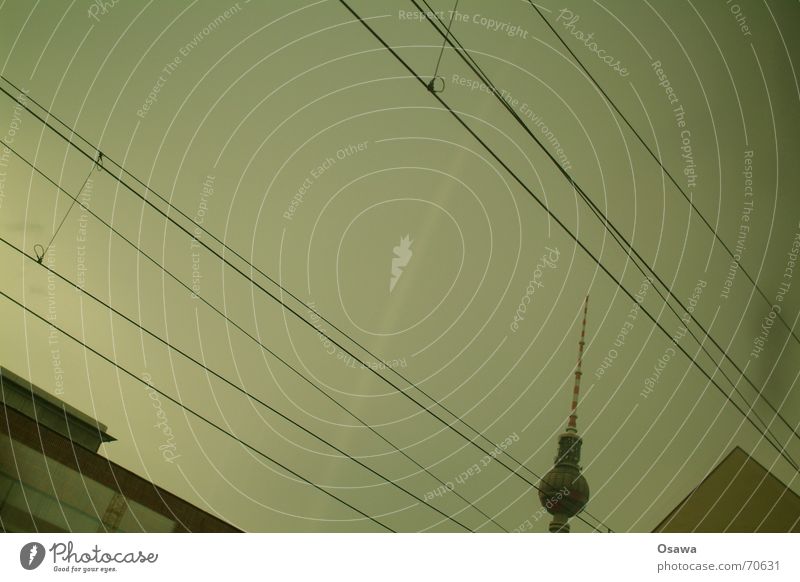 by the poetry of the sideways drive past Roof Building Overhead line Electricity Window Sky Tower Berlin TV Tower alex Cable