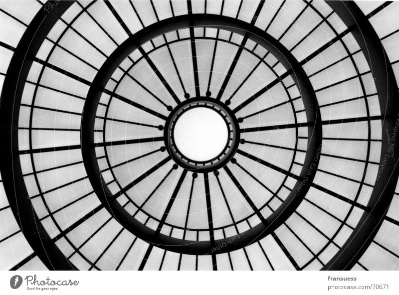 cupola Domed roof Roof Munich Exhibition Art Picture gallery Pinakothek of Modern Art Glass Black & white photo Museum Structures and shapes