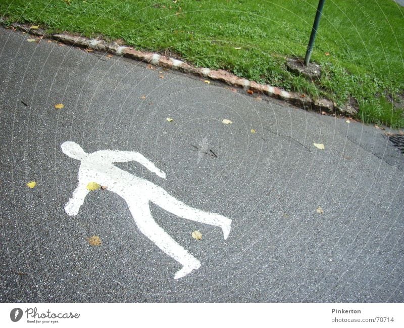 pedestrian corpse Pedestrian Silhouette Meadow Asphalt Green Gray Corpse Crime scene Curbside Going To go for a walk Sidewalk Lawn Crazy Chalk Salzburg Search