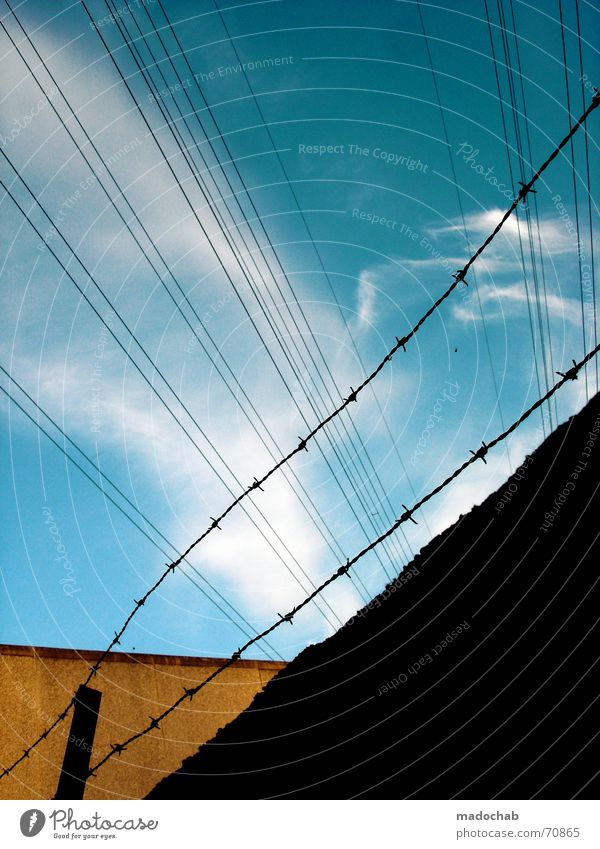 I GOT SUNSHINE IN MY POCKET | lines lines barbed wire graphic Clouds Building Style Yellow Transmission lines Line Graphic Barbed wire Structures and shapes