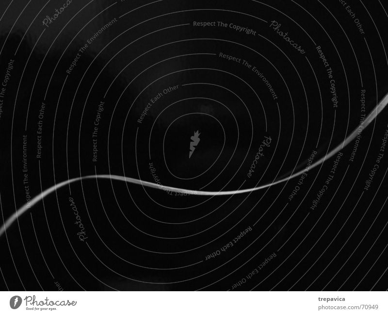 line Light Stripe 2 Waves Black & white photo white line Lanes & trails abstract Contrast crooked line Division