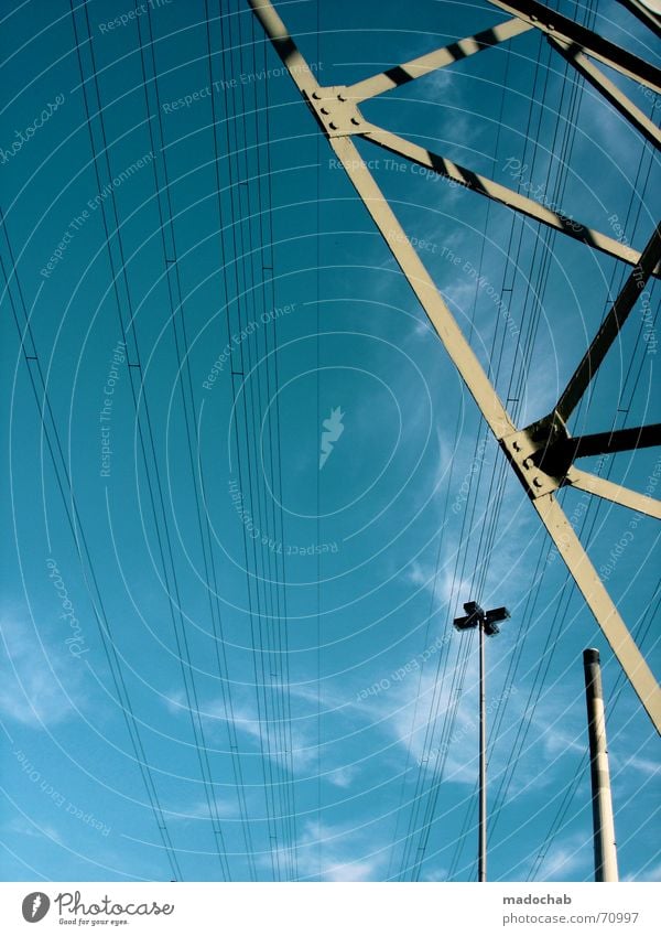 GREAT CITY PRESSIONS IN BLUE | sky clouds sky blue Sky Clouds Electricity Power Summer Evening Energy industry supply Industrial Photography industrial