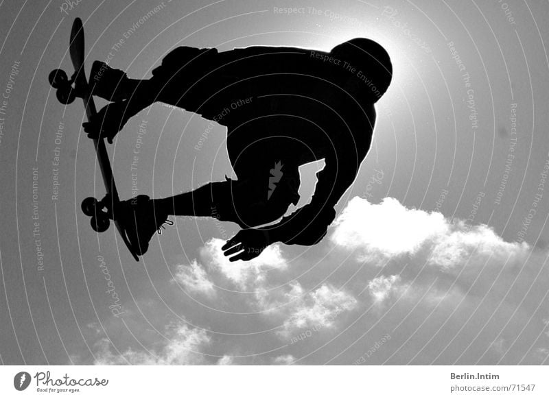 Street Style II 2006 Skateboarding Jump Clouds Black White street Sky