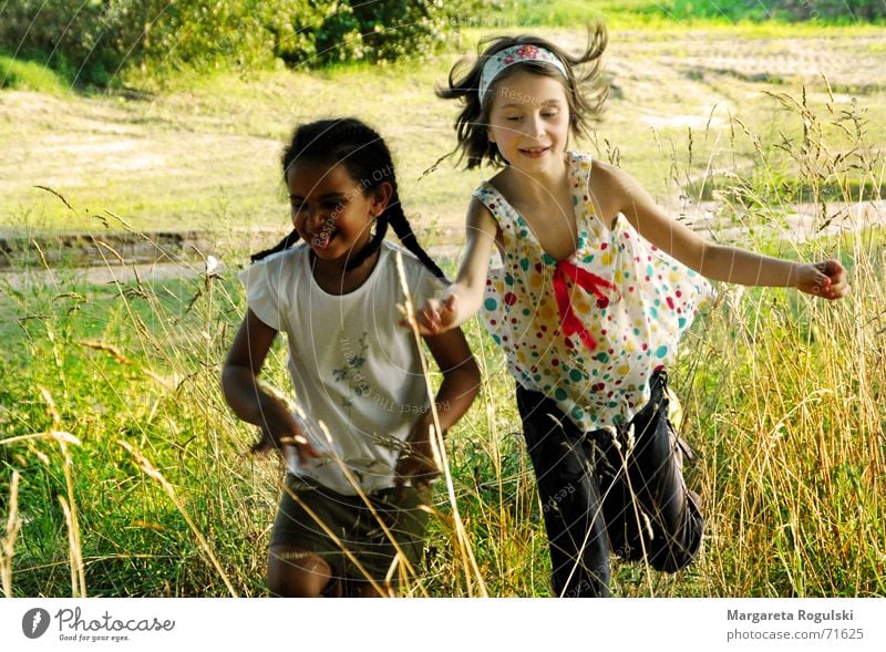 no worries Child Happiness Jump Playing Romp Nature Laughter