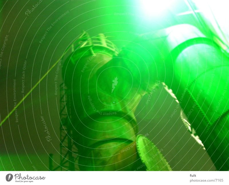 cauldron Boiler Green Night shot Landschaftspark Duisburg-Nord Steel Iron Style Light Industry