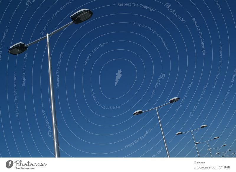 South Cross 2 Parking level Lantern Street lighting Organ pipe Diagonal Sky blue south cross Row Perspective Blue