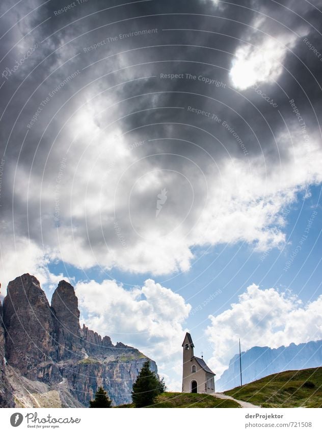 three towers Vacation & Travel Tourism Trip Environment Nature Landscape Elements Clouds Storm clouds Summer Bad weather Hill Rock Alps Mountain Peak Church