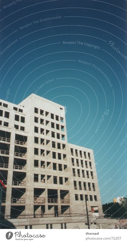 unfinished concrete Ruin Construction site Concrete Unfinished building Gray Incomplete Berlin Sky Blue