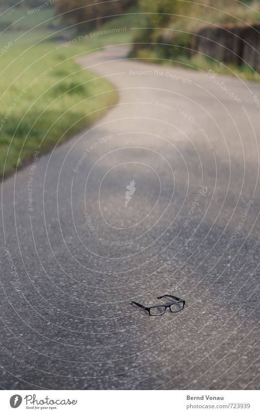 sharpness loss Eyeglasses Doomed Black Green Lanes & trails Curve Sun Morning Asphalt Fallen Vulnerable Looking Perspective Blur ocular Under Forwards Shadow