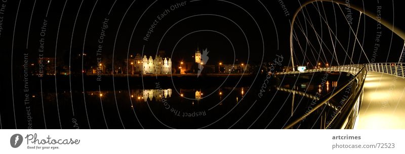 Dessau rocks!!! Long exposure Night Black Dark Light Visual spectacle Reflection Town Panorama (View) Night shot Rainbow Mysterious High point Steel Grating