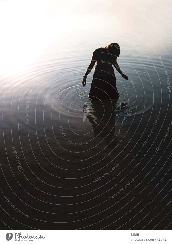 dark water Dark Lake Wet Mystic Creepy Loneliness Grief Exterior shot Water Circle Sadness