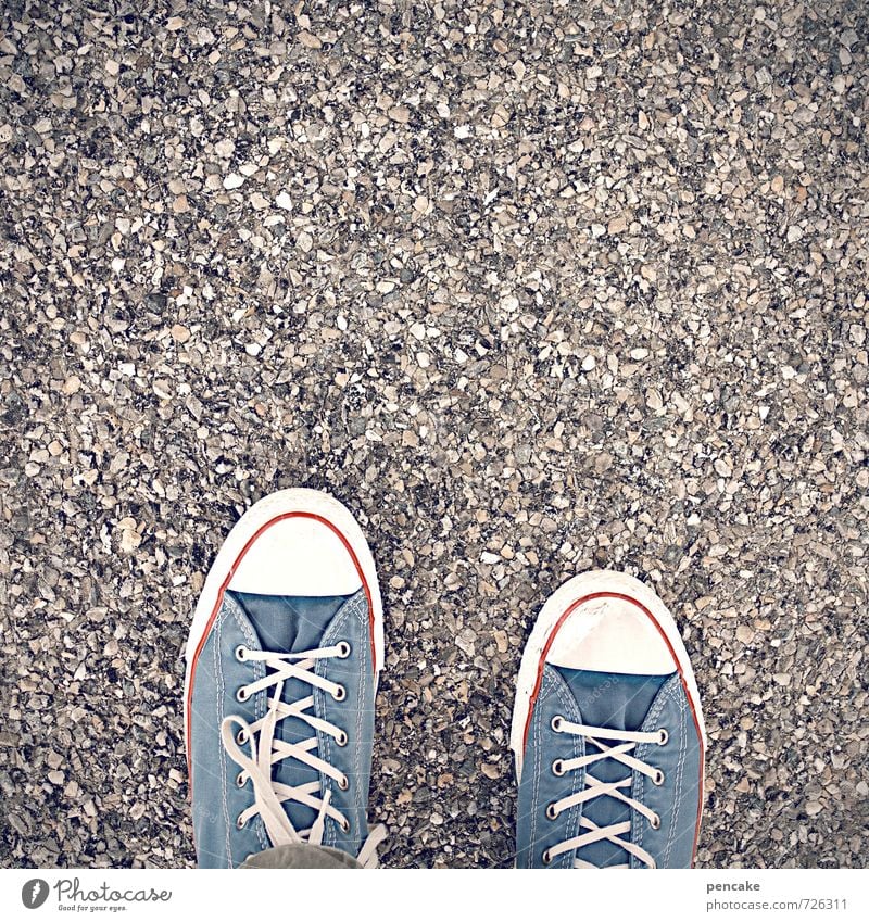 One foot in front of the other. Feet Footwear Sneakers Sign Breathe Going Colour photo Exterior shot Close-up Detail Structures and shapes Copy Space top