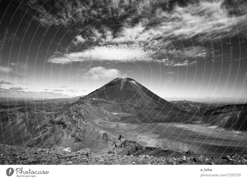 Mordor b/w Environment Nature Landscape Elements Earth Air Sky Clouds Horizon Beautiful weather Rock Mountain Peak Volcano Mount Ngauruhoe Wanderlust