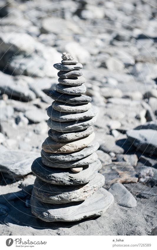 stone on stone Nature Elements Rock Coast Lakeside River bank Beach Stone Line Simple Gray Wanderlust Contentment Inspiration Creativity Center point