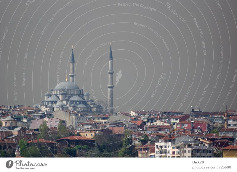 Dark clouds over Istanbul Tourism City trip Clouds Storm clouds Sunlight Bad weather Turkey Town Downtown Skyline House (Residential Structure) Mosque Minaret