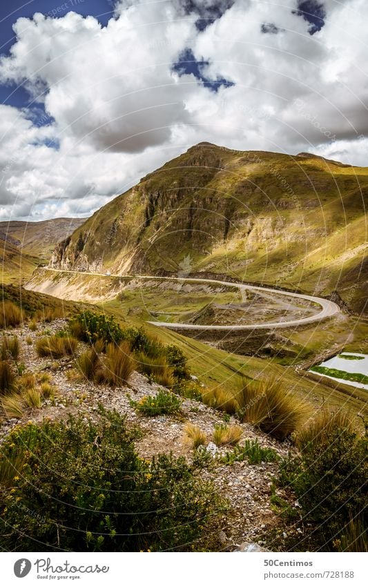 mountain roads Vacation & Travel Tourism Trip Adventure Far-off places Freedom Expedition Summer Nature Landscape Clouds Meadow Mountain Peak Canyon Peru Street