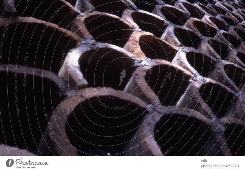 curves Wall (barrier) Brick Arch Round Brown Red Airy Light Border Fence Restrict stonewalled fired porous Shadow Contrast Detail Perspective Divide