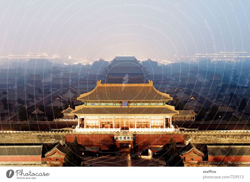 forbidden city, darkened Beijing China Old town Tourist Attraction Landmark Exceptional Forbidden city Shadow Night shot Colour photo Exterior shot