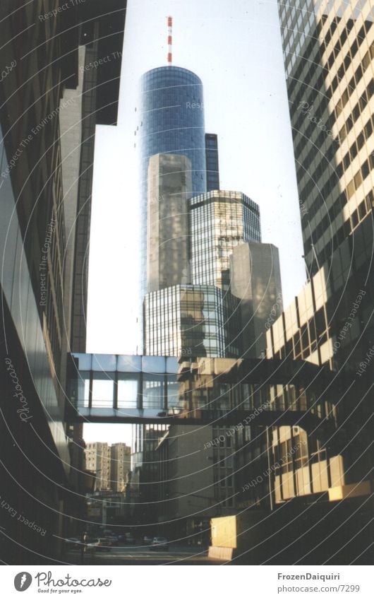 gorge of houses Frankfurt High-rise Architecture Bench Tower