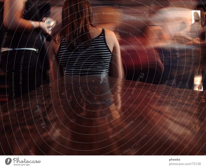 and the world stands still... Woman Stripe Wood School bench Old fashioned Long exposure Motion blur Back Hair and hairstyles lonodon harrow public school