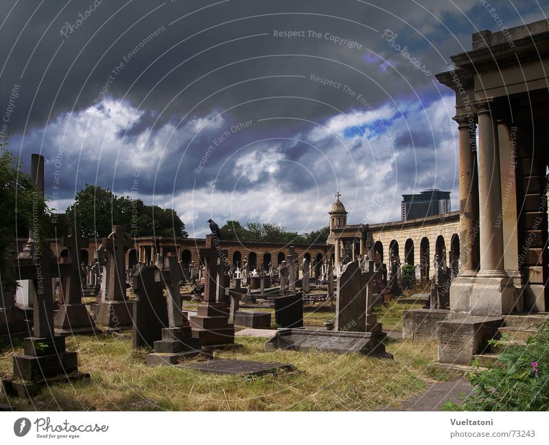 Dark side of Chelsea London Cemetery Clouds England chelsea Britain