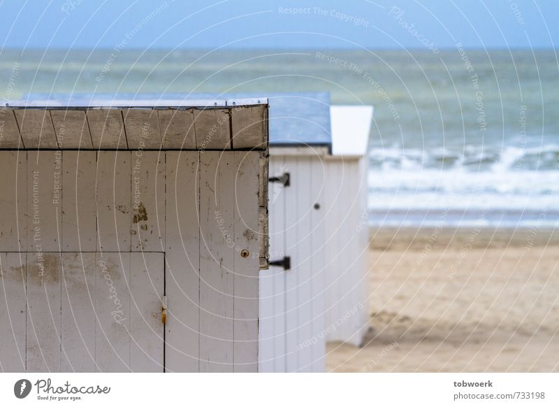 beach cabins Beach North Sea Baltic Sea Ocean Swimming & Bathing Relaxation Blue Colour photo Exterior shot Deserted Day