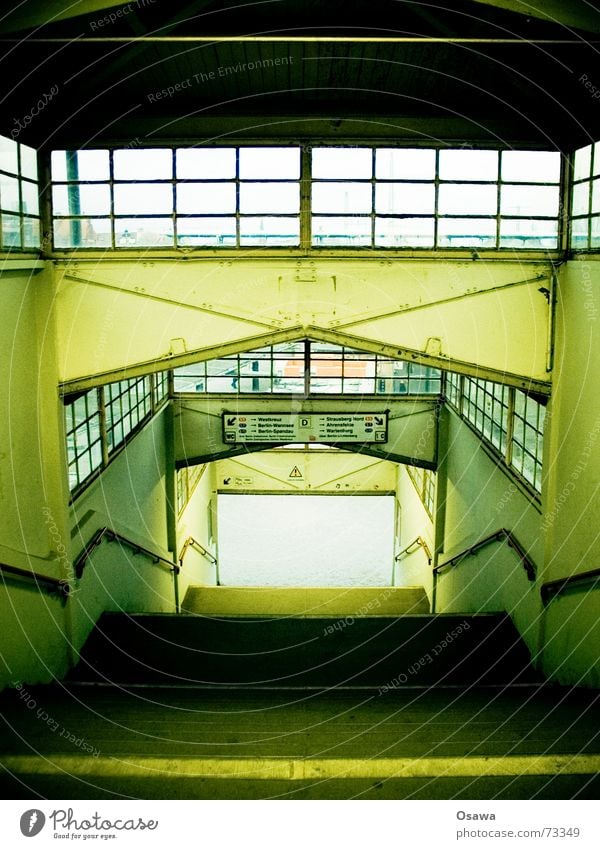 Eastern Cross Stairs Staircase (Hallway) Platform Window Handrail Train station Berlin Ostkreuz walk the line Architecture