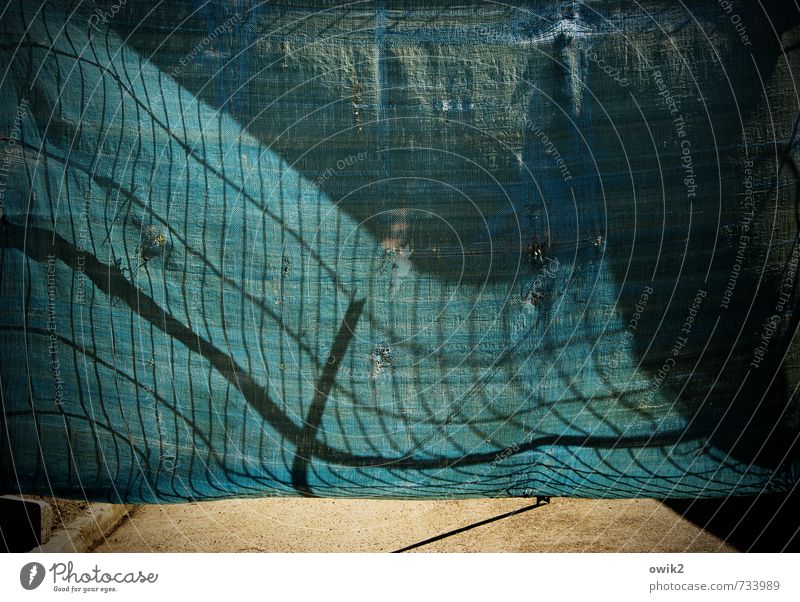 The wind blows wherever it likes Sunlight Climate Weather Beautiful weather Wind Metal Plastic Movement Shadow Shadow play Grating Hoarding Barrier