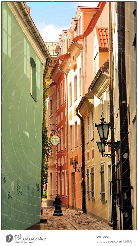 Riga Cobbled Streets II Alley Narrow Light Autumn Latvia Cobblestones Eastern Europe