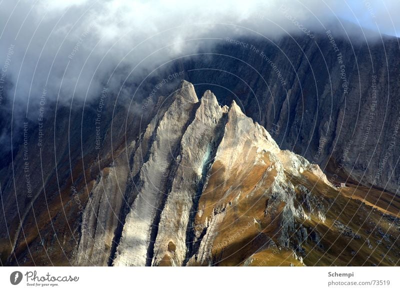 trident Federal State of Tyrol Clouds Mountaineering Peak Alps Stone