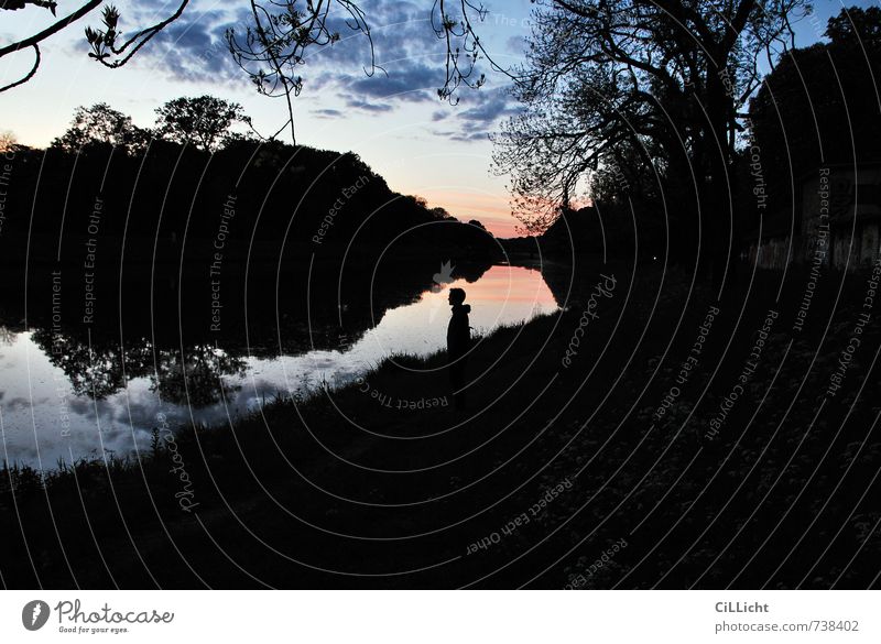 Leipzig Evenings II Harmonious Well-being Contentment Relaxation Calm Meditation Masculine Man Adults 1 Human being Environment Nature Landscape Water Sky