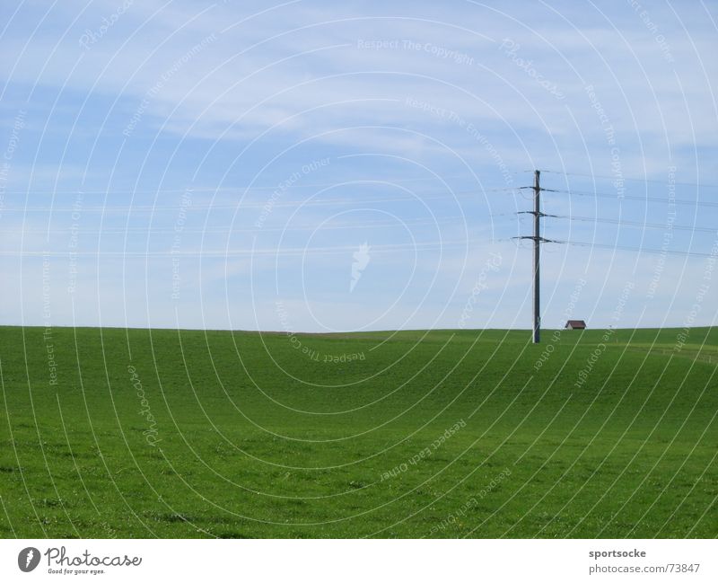 power pole Electricity Electricity pylon Green Power Switzerland Landscape