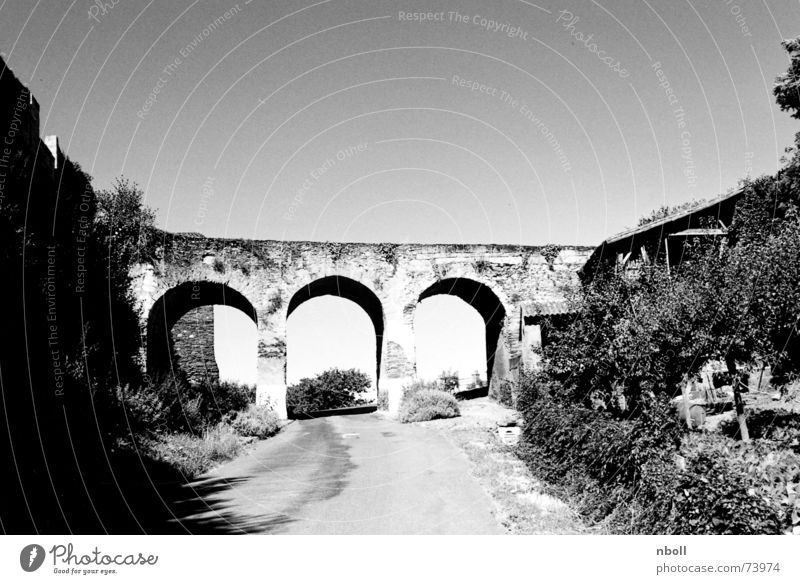 bridge Europe France Vacation & Travel Leisure and hobbies Exterior shot Bridge Street passavant Castle Connection Black & white photo Sadness Architecture