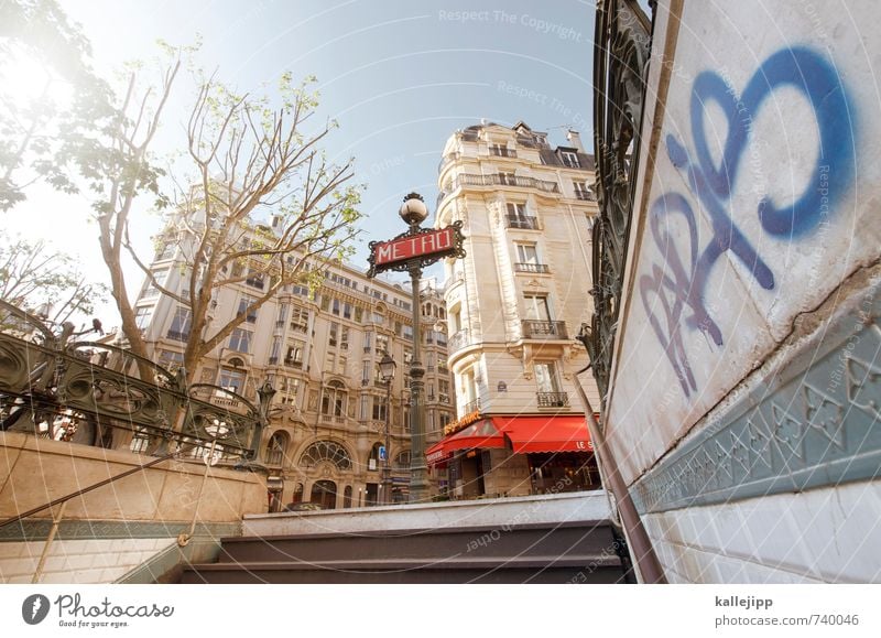 st-michel Town Capital city Wall (barrier) Wall (building) Graffiti Colour Paris Paris Métro Stairs Signs and labeling City trip Upward Entrance Way out