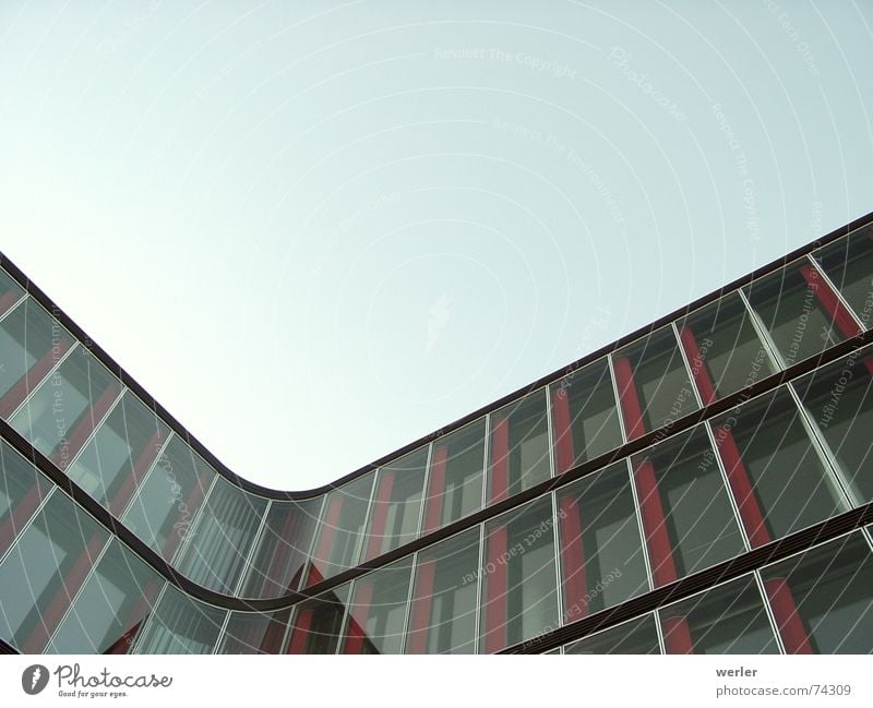 cornerstone House (Residential Structure) Facade Reflection Graphic Modern Glass Corner Sky Calm constructed exterior shot extreme perspective Architecture