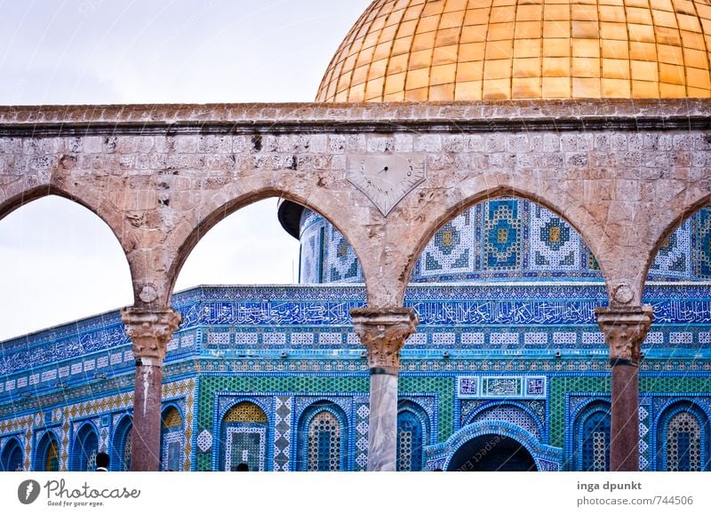 Dome of the Rock Israel Dome of the rock Near and Middle East Deserted Tourist Attraction Landmark Famousness Beautiful Blue Vacation & Travel