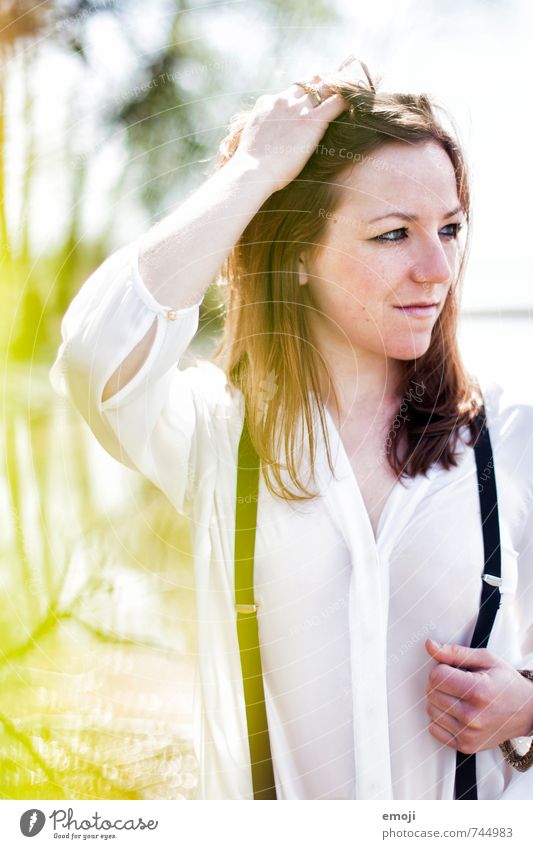 green Feminine Young woman Youth (Young adults) 1 Human being 18 - 30 years Adults Spring Beautiful Colour photo Exterior shot Day Shallow depth of field