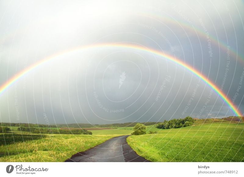 1000 - Thank you Landscape Elements Storm clouds Horizon Summer Meadow Street Rainbow Prismatic colors Esthetic Exceptional Fantastic Positive Round