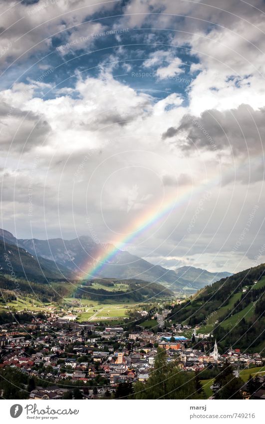 It's getting nicer! Vacation & Travel Freedom Sun Mountain Nature Landscape Sky Clouds Horizon Sunlight Spring Summer Weather Beautiful weather Rain Alps