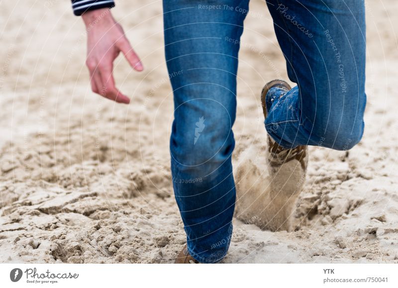 Dunerunner Human being Masculine Young man Youth (Young adults) Man Adults Hand Legs Feet 1 18 - 30 years Environment Hill Coast Movement Sand Grain of sand