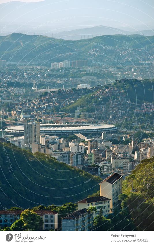 Rio de Janeiro 8 Sports Landscape Brazil Americas South America Town Tourist Attraction Maracana Colour photo Exterior shot Day Stadium Vantage point Hill Large