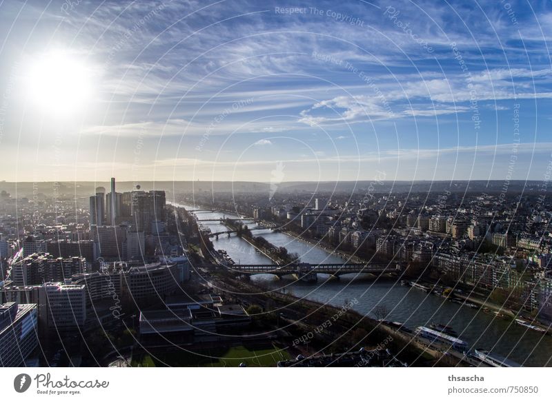 Along the Seine in Paris Lifestyle Luxury Vacation & Travel Tourism Trip Far-off places Freedom Sightseeing City trip Architecture Sky Clouds Horizon Sun