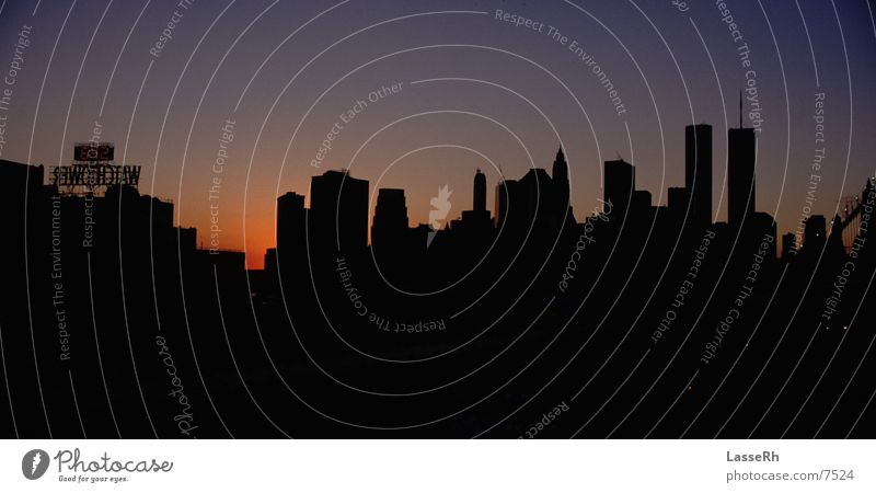 NewYork Skyline Manhattan New York City Brooklyn Evening sun Twilight North America