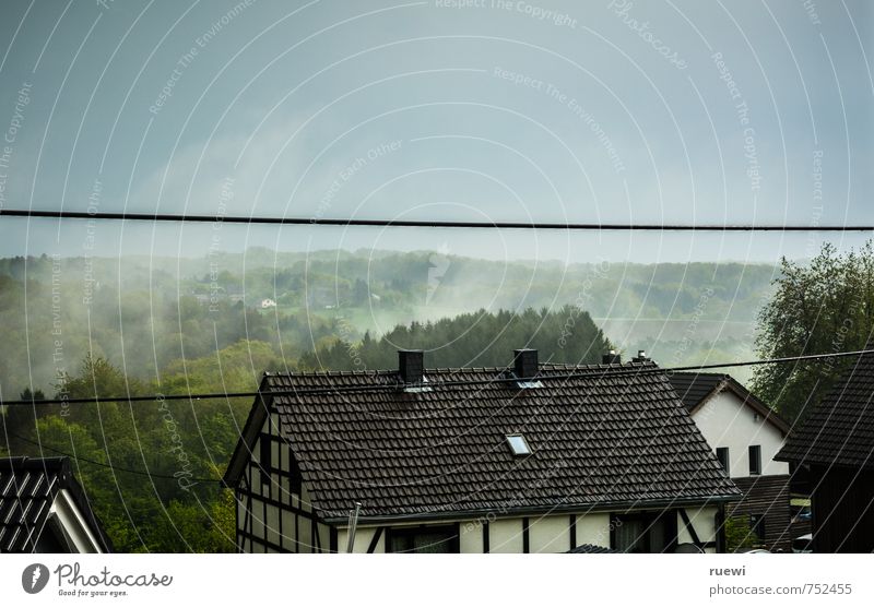 Down in the valley it's very foggy Hiking Living or residing House (Residential Structure) Half-timbered house Environment Nature Landscape Air Water Clouds