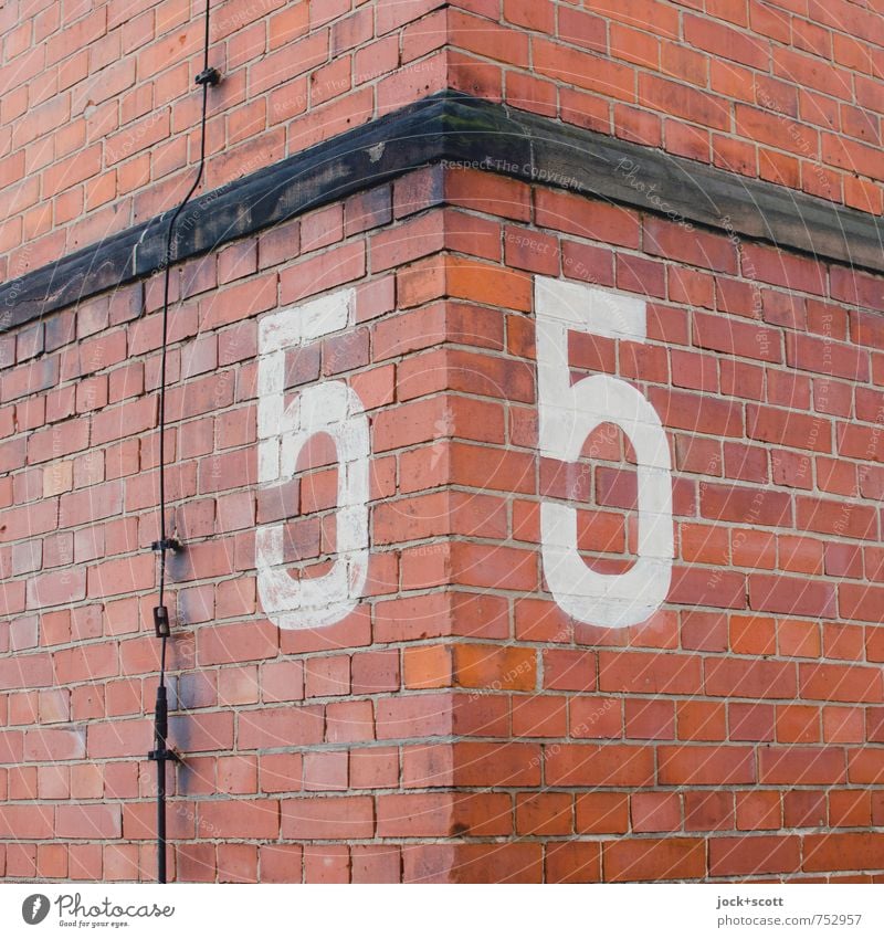 5 corner Kreuzberg Building Wall (building) Facade Lightning rod Corner Brick Sharp-edged Historic Retro Orange Orderliness Symmetry Orientation In pairs