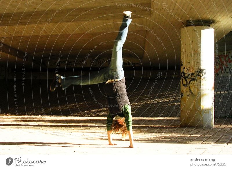 Enjoying Life again Handstand Joy fun woman hands Action Hair and hairstyles Legs leg Freedom