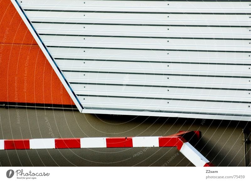 abstract geometry II Abstract Geometry Red Wall (building) Tin Pattern lines Line Orange Signs and labeling Metal Pole