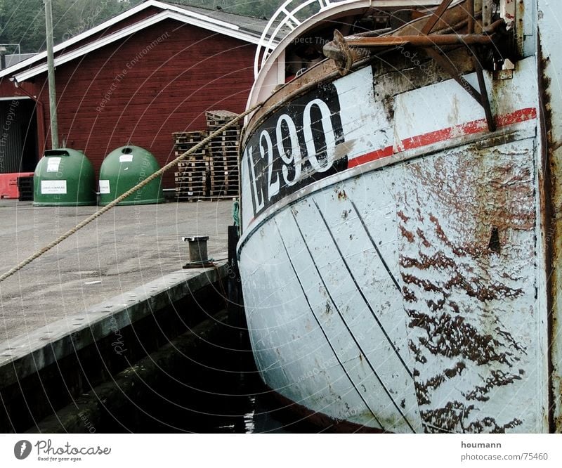 port atmosphere Fishing boat Lemvig Industry Harbour Ocean Denmark cutter