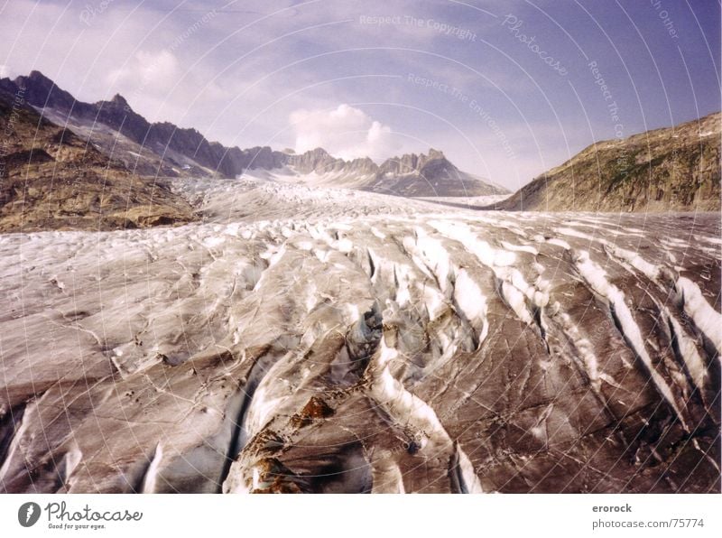 rhonegletscher Glacier Hiking Cold Summer Switzerland Analog Ice Rhone Alps Mountain Helvetia